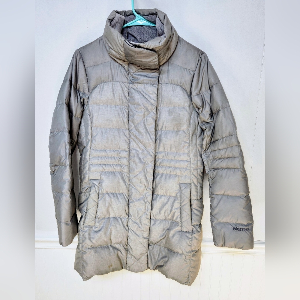 Marmot Warm II Puffer Coat Women's  Sz M Glacier Gray 700 Fill Down Insulated